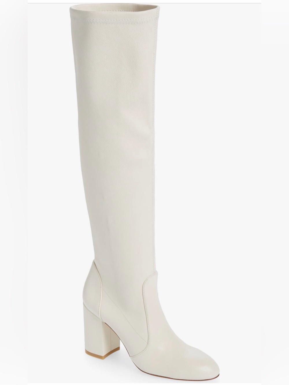 Stuart Weitzman Yuliana Knee High Slouch Boots Cream Women’s Size 7